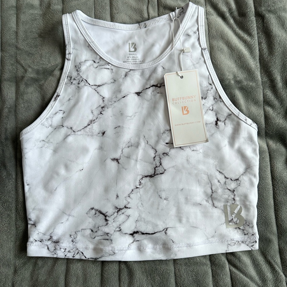 Buffbunny marble Rosa top - NWT